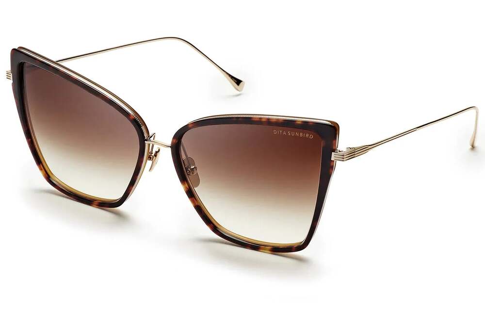 Dita Sunbird DRX21013 Cat-Eye Sunglasses in Dark Tortoise and Gold